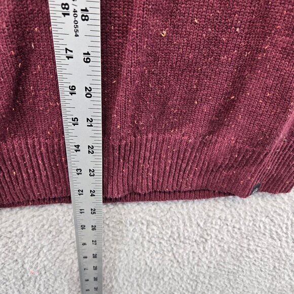 Threads 4 Thought Fleck Knit Raglan Crew Sweater Burgundy Cableknit Size… - Picture 4 of 10